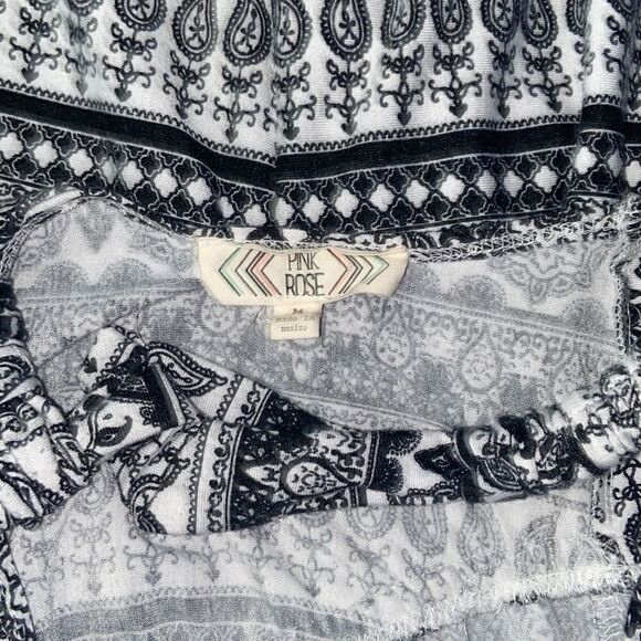 Pink Rose Black and White Paisley Maxi Dress - Picture 7 of 7